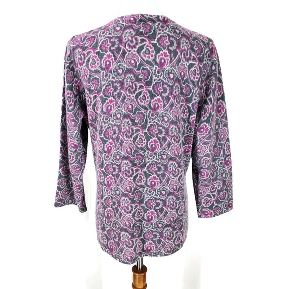 Carole Little Purple Grey/Gray Lambs Wool Angora Cardigan Sweater Size L - Picture 3 of 11